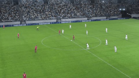 体育下注直播的足球比赛进攻画面